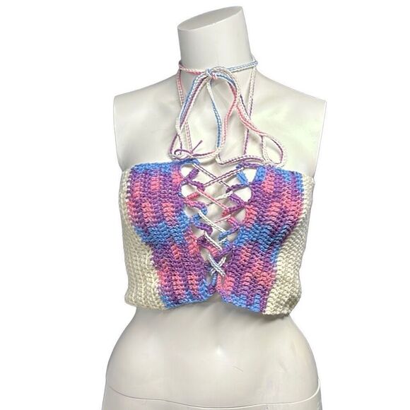 Hand crochet corset style top - Picture 4 of 4